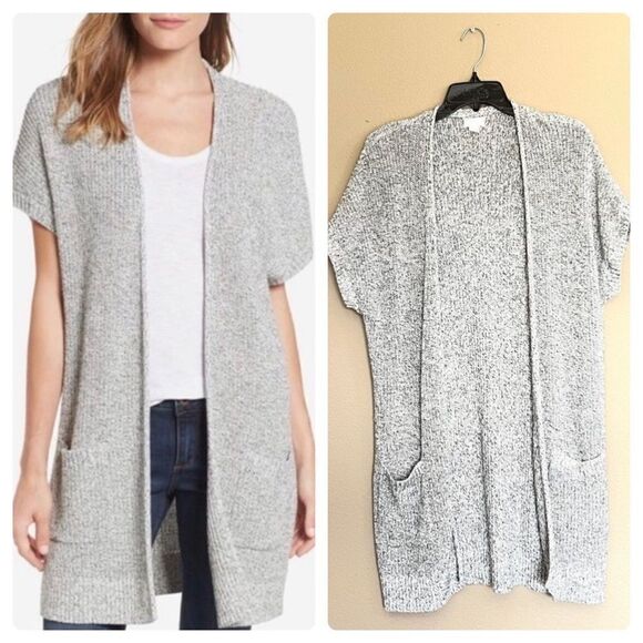 ❗️MOVING SALE: MAKE AN OFFER❗️Caslon Long Line Shaker Stitch Open Front Cardigan - Picture 1 of 8
